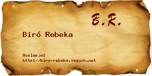 Biró Rebeka névjegykártya